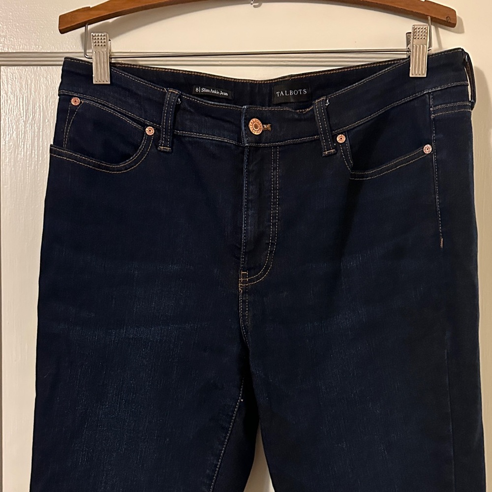 Talbots Dark Blue Denim Slim Ankle Jeans - Picture 3 of 7